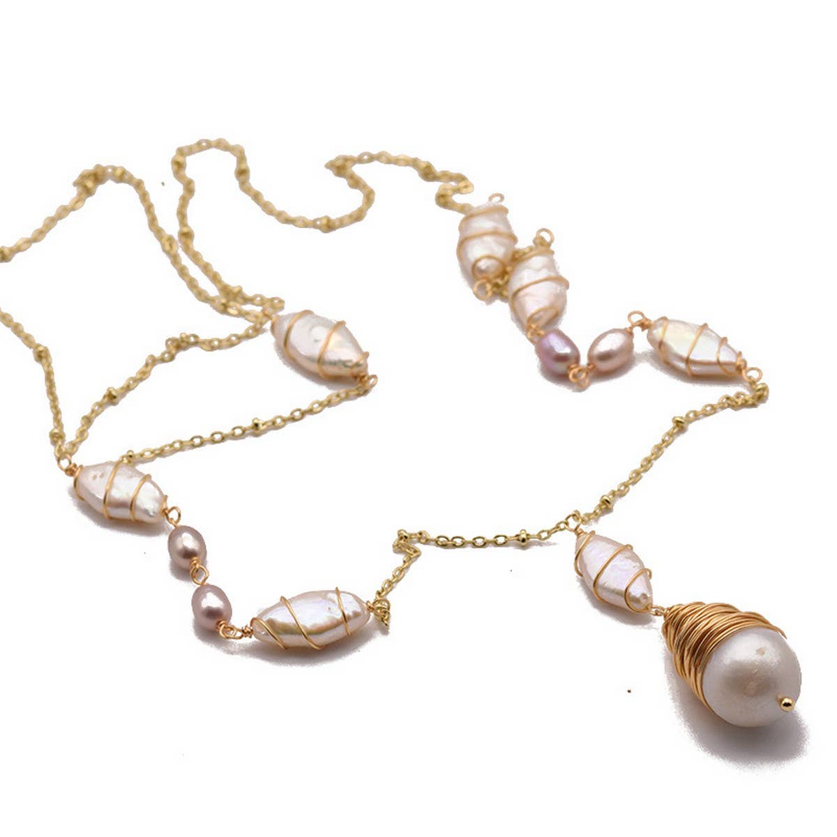 HIGH END VINTAGE DIAMOND PEARL NECKLACE FOR WOMEN_CWAJE3912