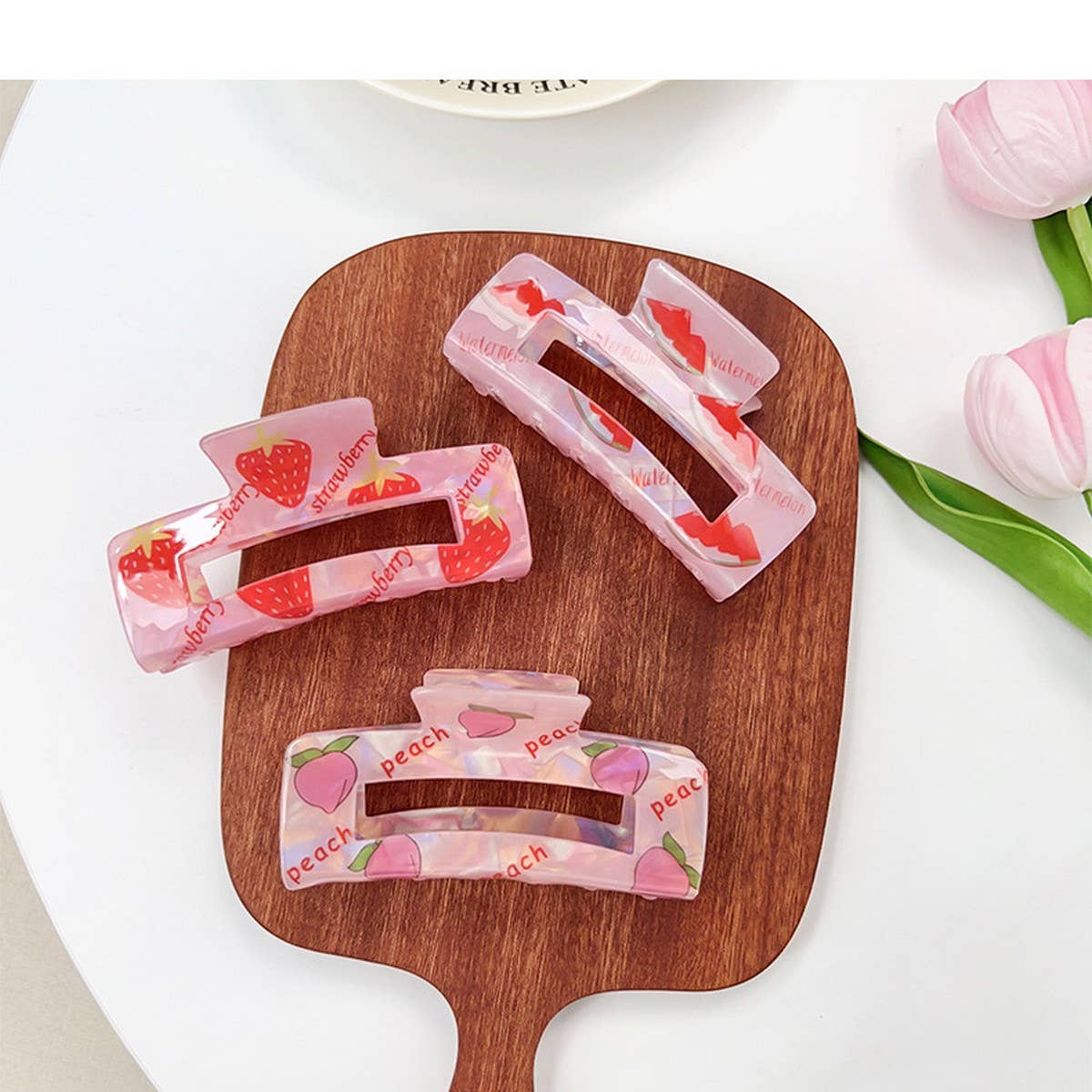 IRIDESCENT FRUIT HAIR CLAW SWEET CANDY COLOR CLIP_CWAHA1577