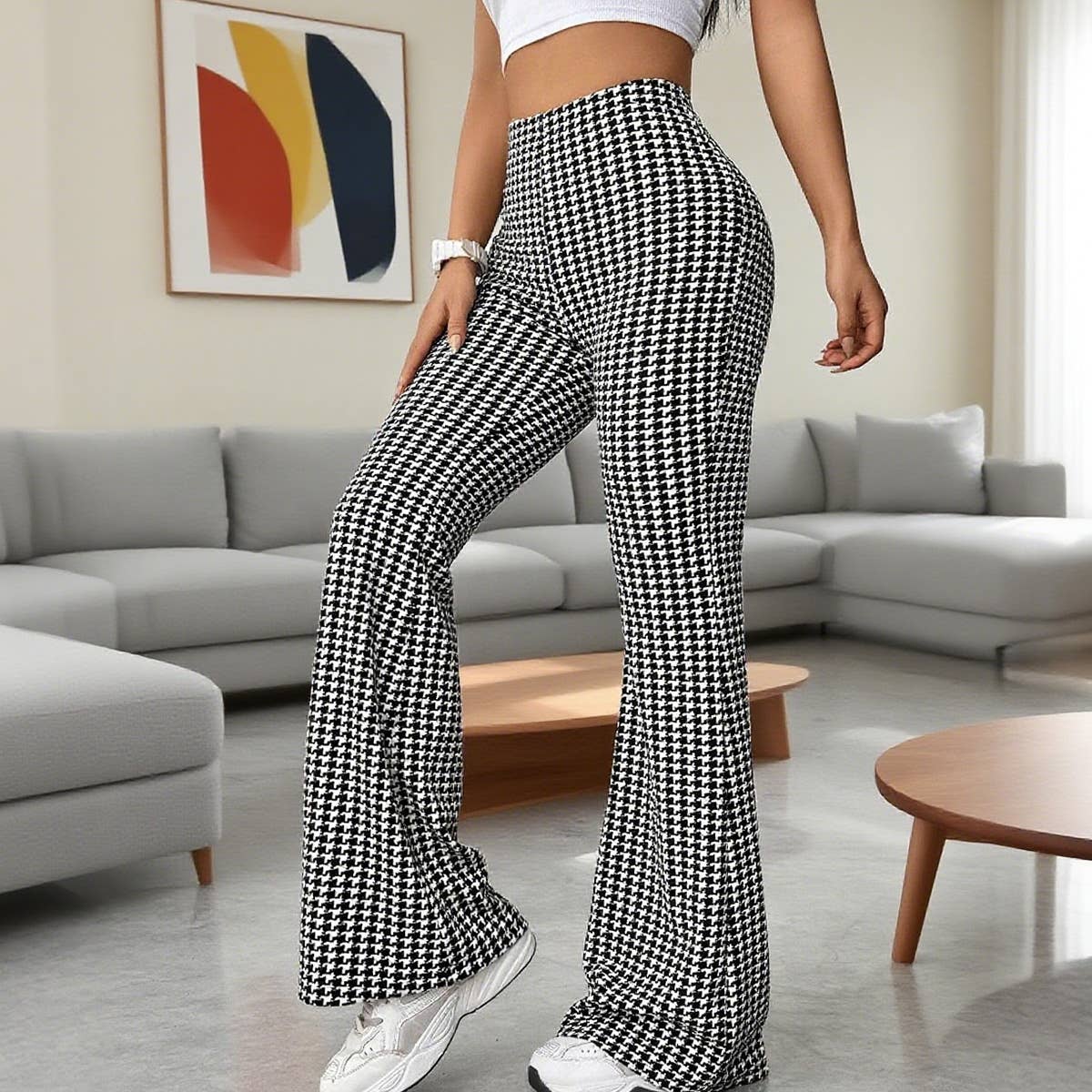 Thousand-Bird High-Waist Slim-Fit Mini-Pant