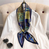 RETRO PRINTED DOUBLE LAYER NARROW SILK HEAD SCARF_CWASC1536
