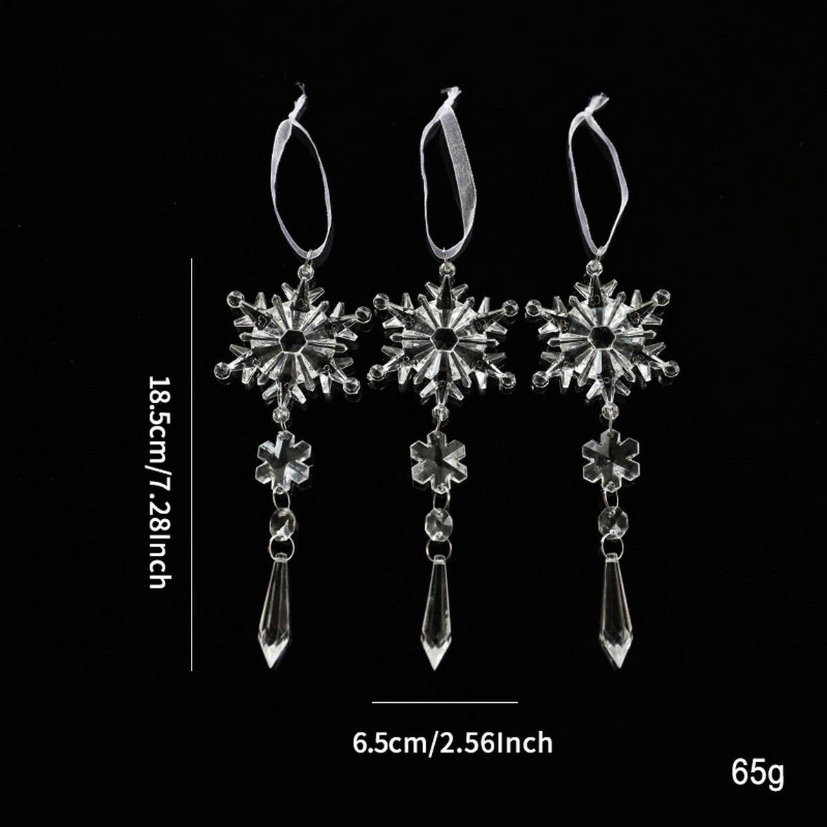 CLEAR ACRYLIC SNOWFLAKE CRYSTAL ICICLE SET DECOR_CWMM9682