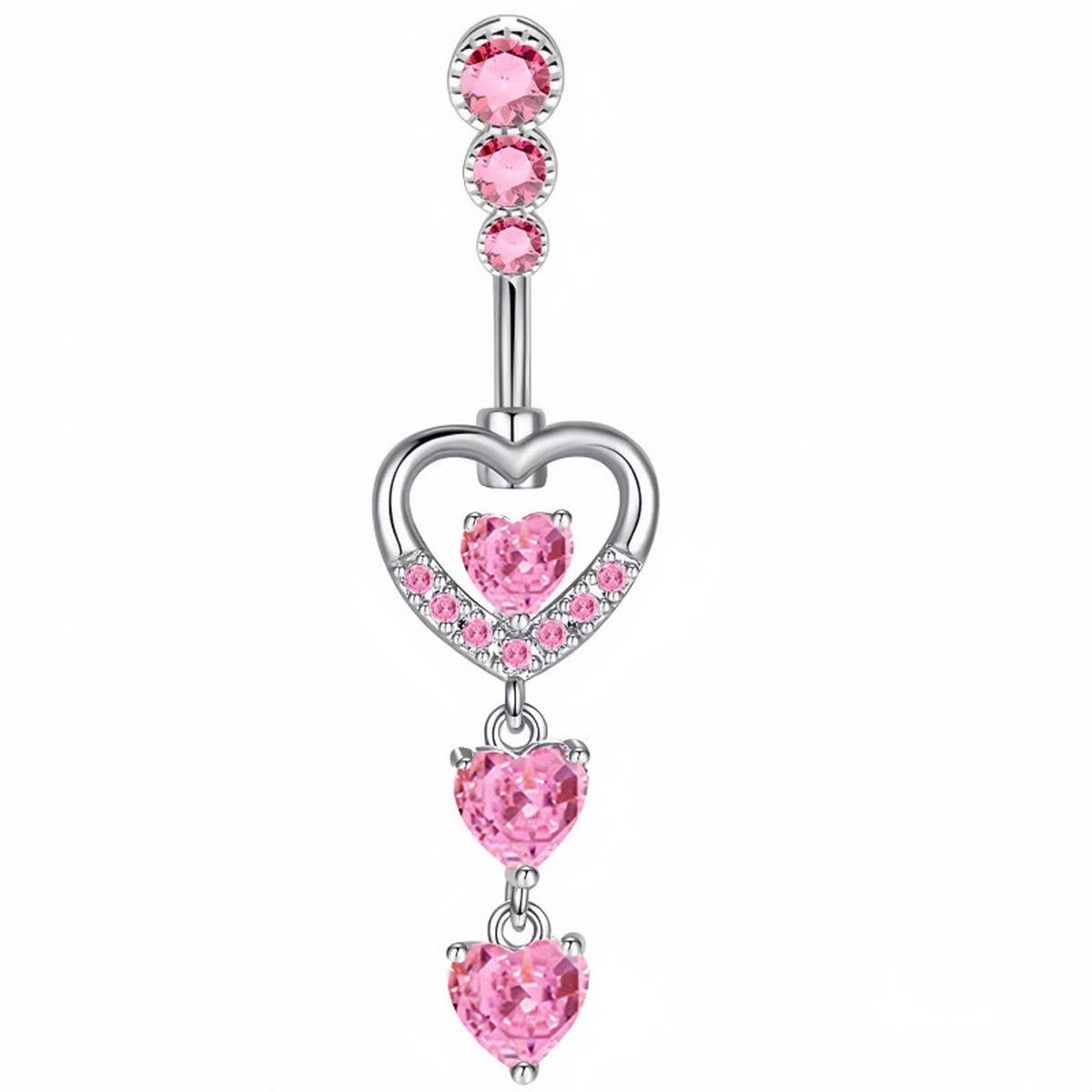 BUTTERFLY CZ BELLY RING WITH STAINLESS STEEL BAR_CWMM9250