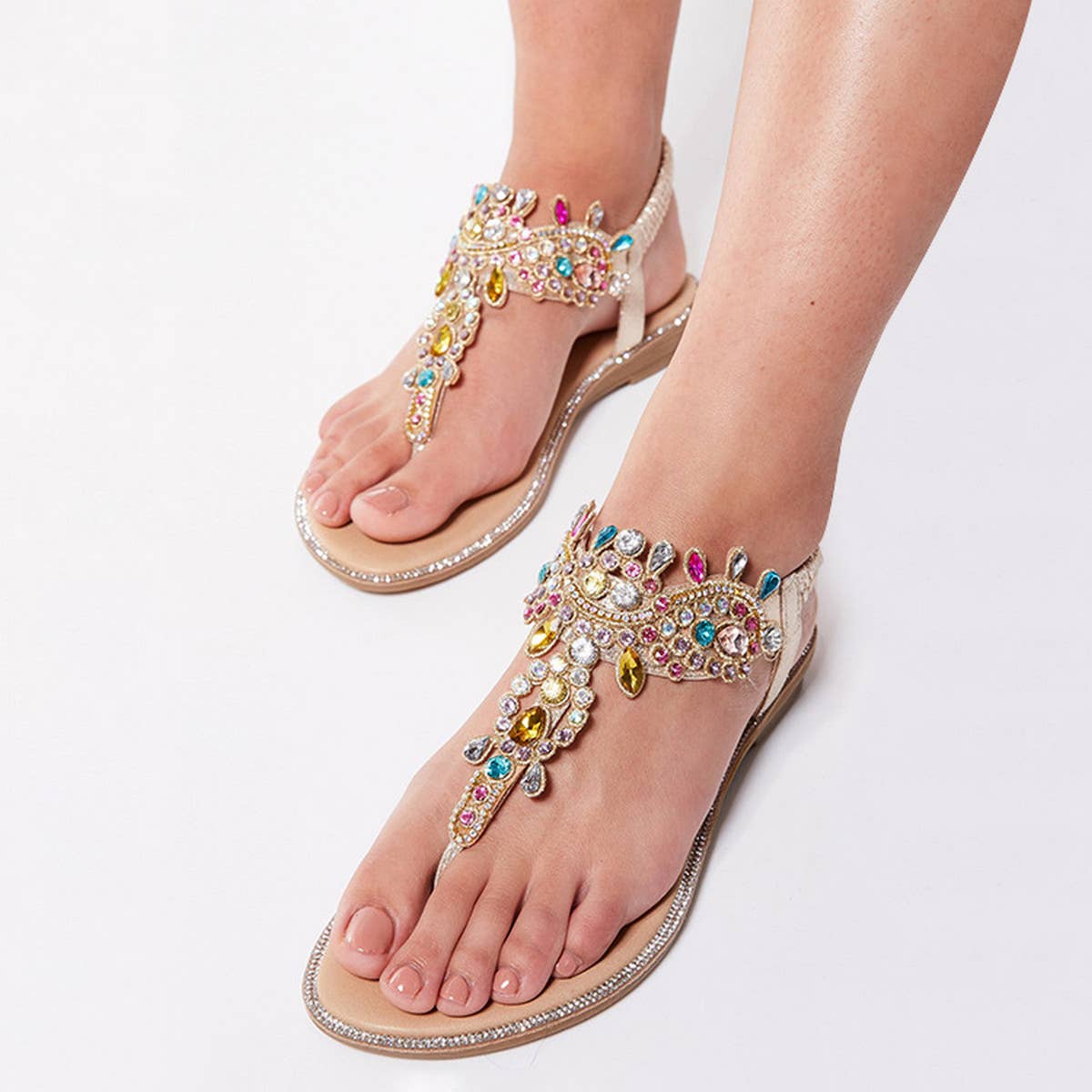 NEW COLOR DIAMOND BEACH ROUND TOE FLAT SHOES_CWSHS0650