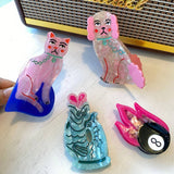Cwaha1571_Fun Cartoon Dog Cat Koi Billiards Hair Claw Clip