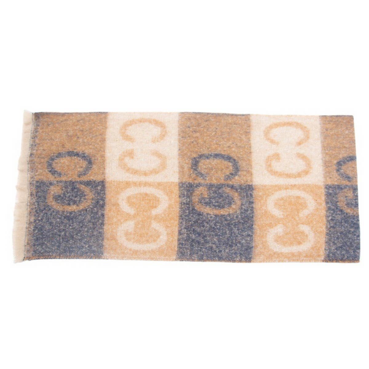 LETTER JACQUARD SCARF WINTER SHORT FRINGE WRAP_CWASC0863