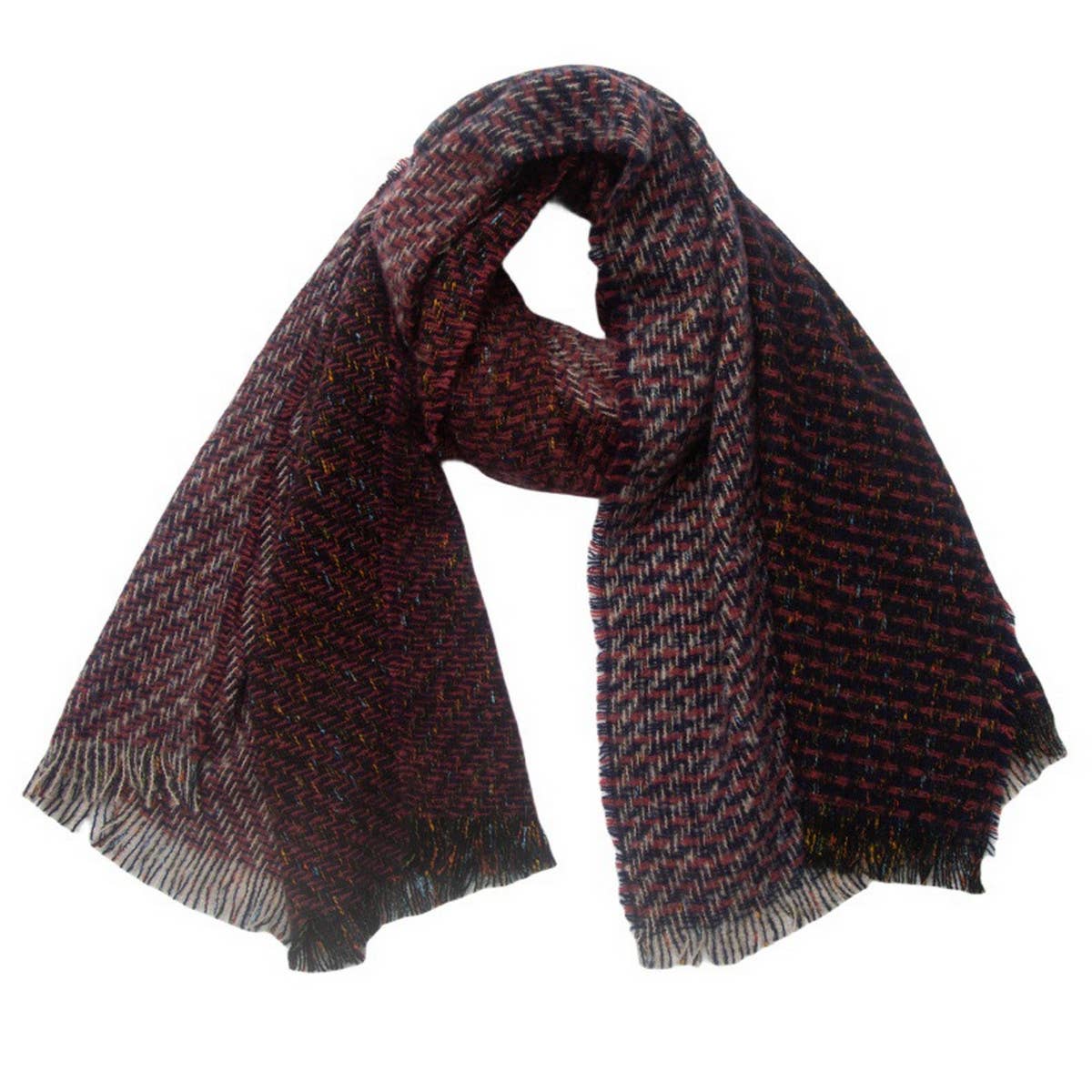 FRINGE PATCHWORK SCARF UNISEX WINTER SHAWL WRAP_CWASC0873