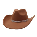Unisex Wool Cowboy Fedora Ethnic Style Hat_Cwah04404