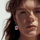 STRAWBERRY SQUARE EARRINGS COPPER PLATED_CWAJE4987