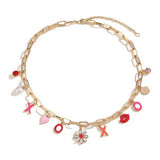 FASHION DESIGN POPULAR FLOWER HEART NECKLACE_CWAJE2847