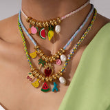 COLORFUL FRUIT BEAD ROPE NECKLACE BRACELET_CWMM7529