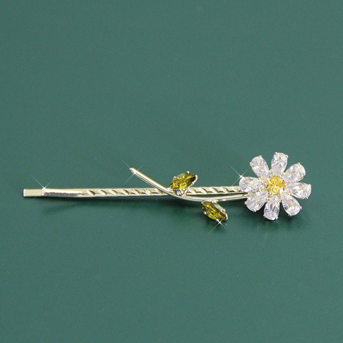STYLISH ZIRCON SUNFLOWER HAIR PIN FOR GIRLS_CWAHA1209