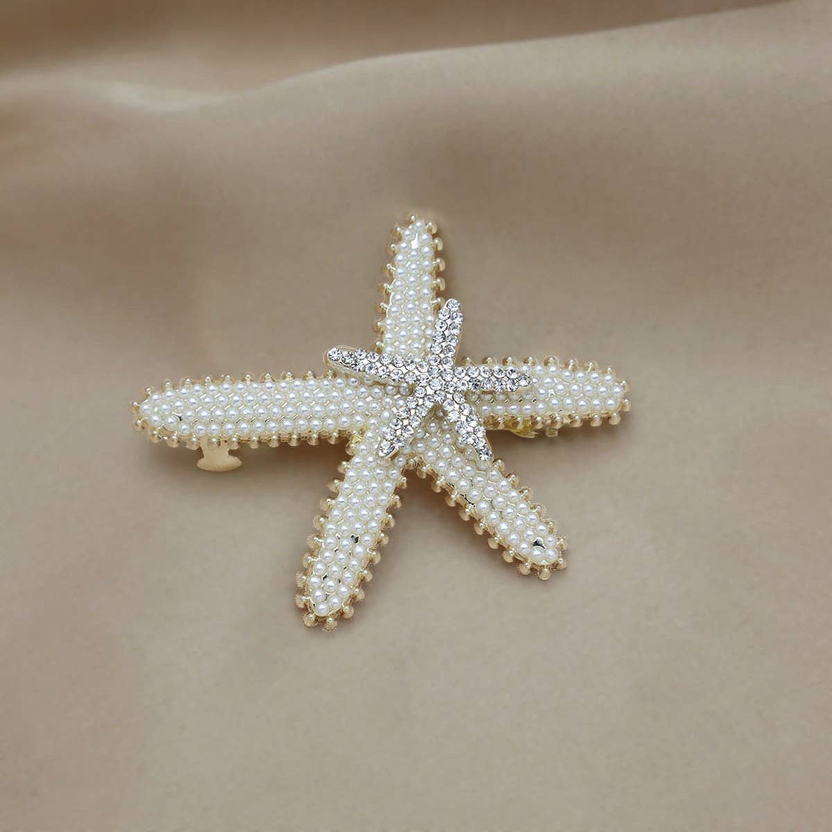STARFISH PEARL SPRING CLIP HAIRPIN CLIP_CWAHA4708