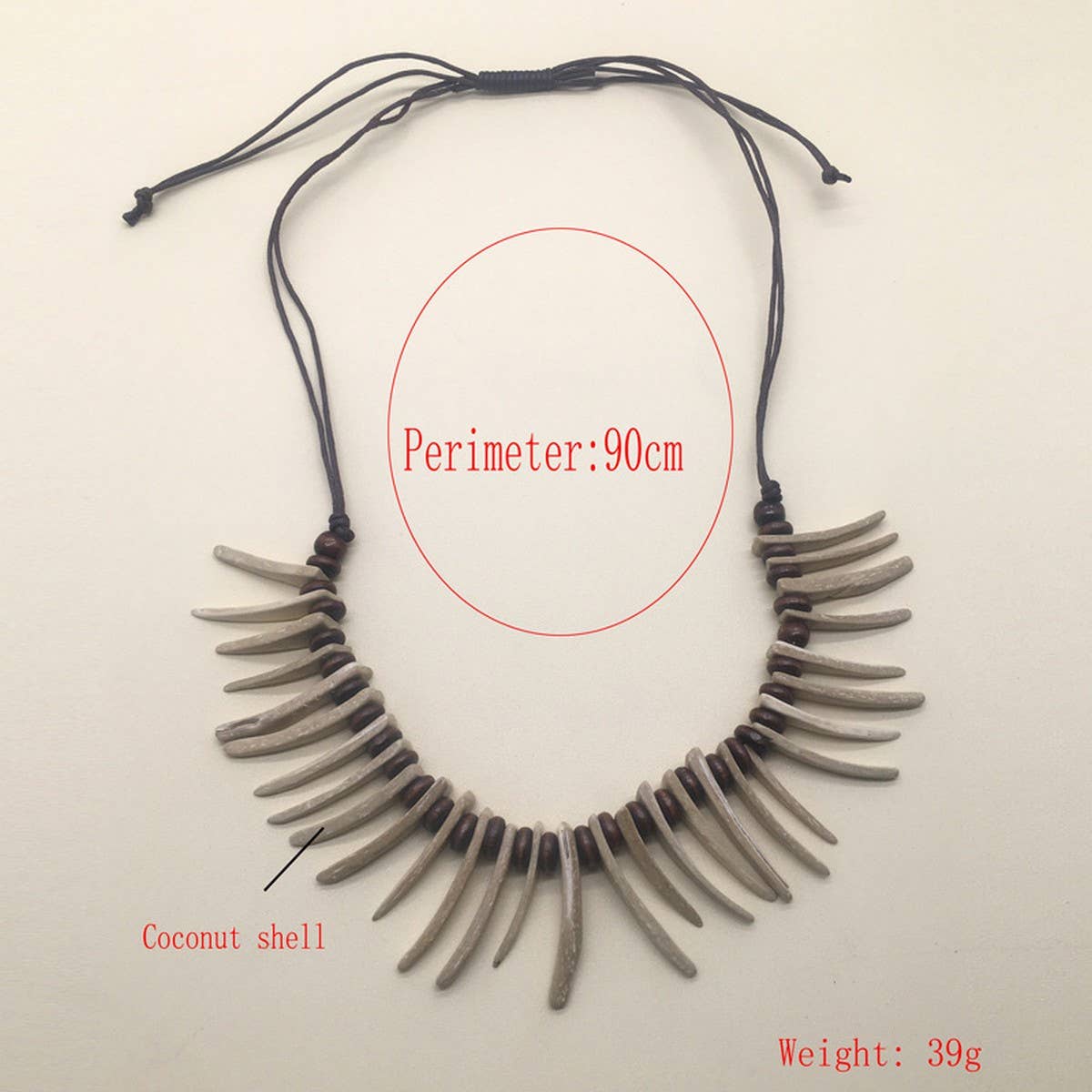 COCONUT SHELL DRAWSTRING DRESS SINGLE LAYERNECKLACE_CWMM4558