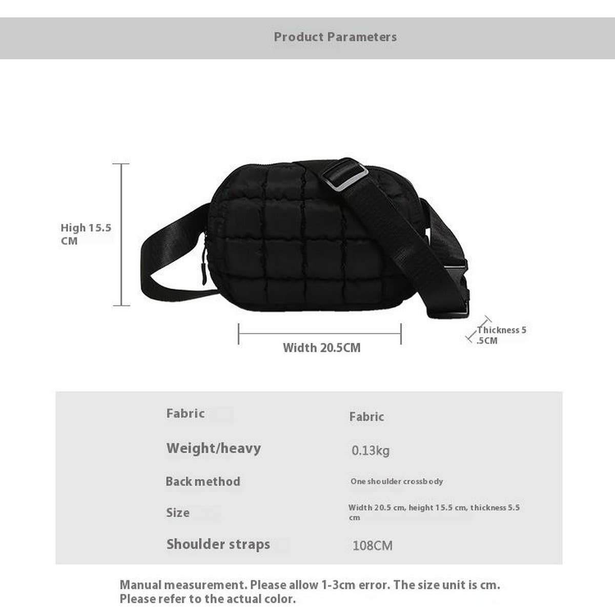 PLAID PUFFER WAIST BAG CROSSBODY CHEST PACK_CUAB00496