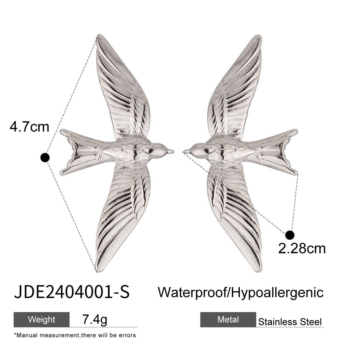 PERSONALIZED THREE DIMENSIONAL BIRD EARRINGS_CWASC1642