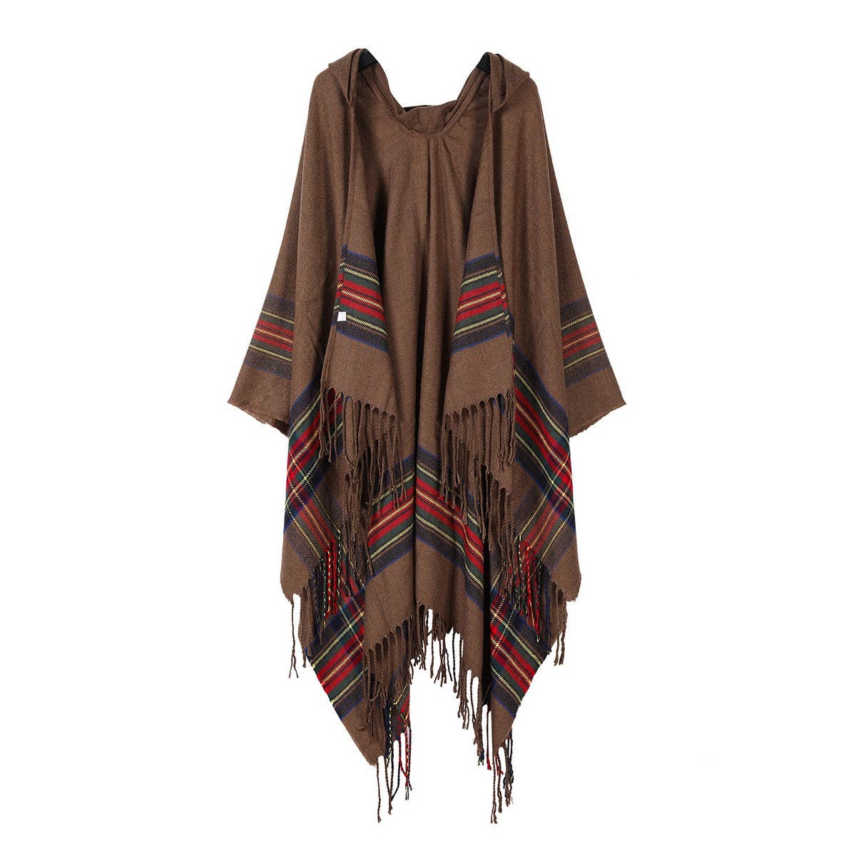 STRIPED TASSEL WARM CLOAK SHAWL SCARF CAPE_CWASC2270