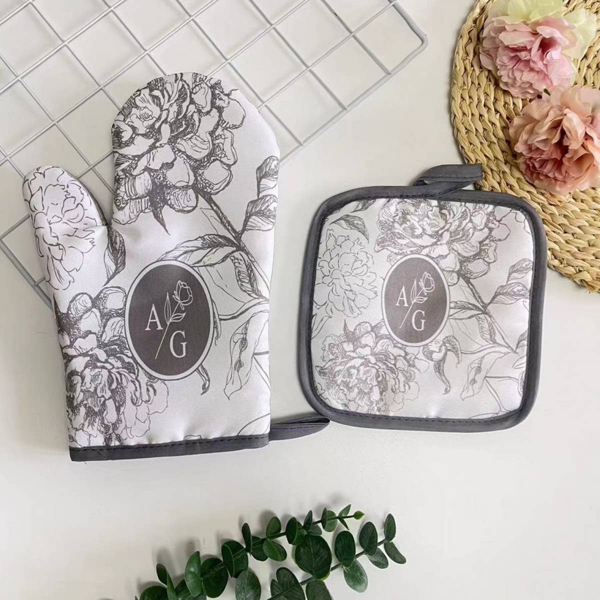 SUNFLOWER PRINT ANTI SCALDING 2 PIECE SET_CWMM1455