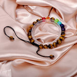 Tiger Eye Colorful Frosted Stone Bracelet_Cwasc0702