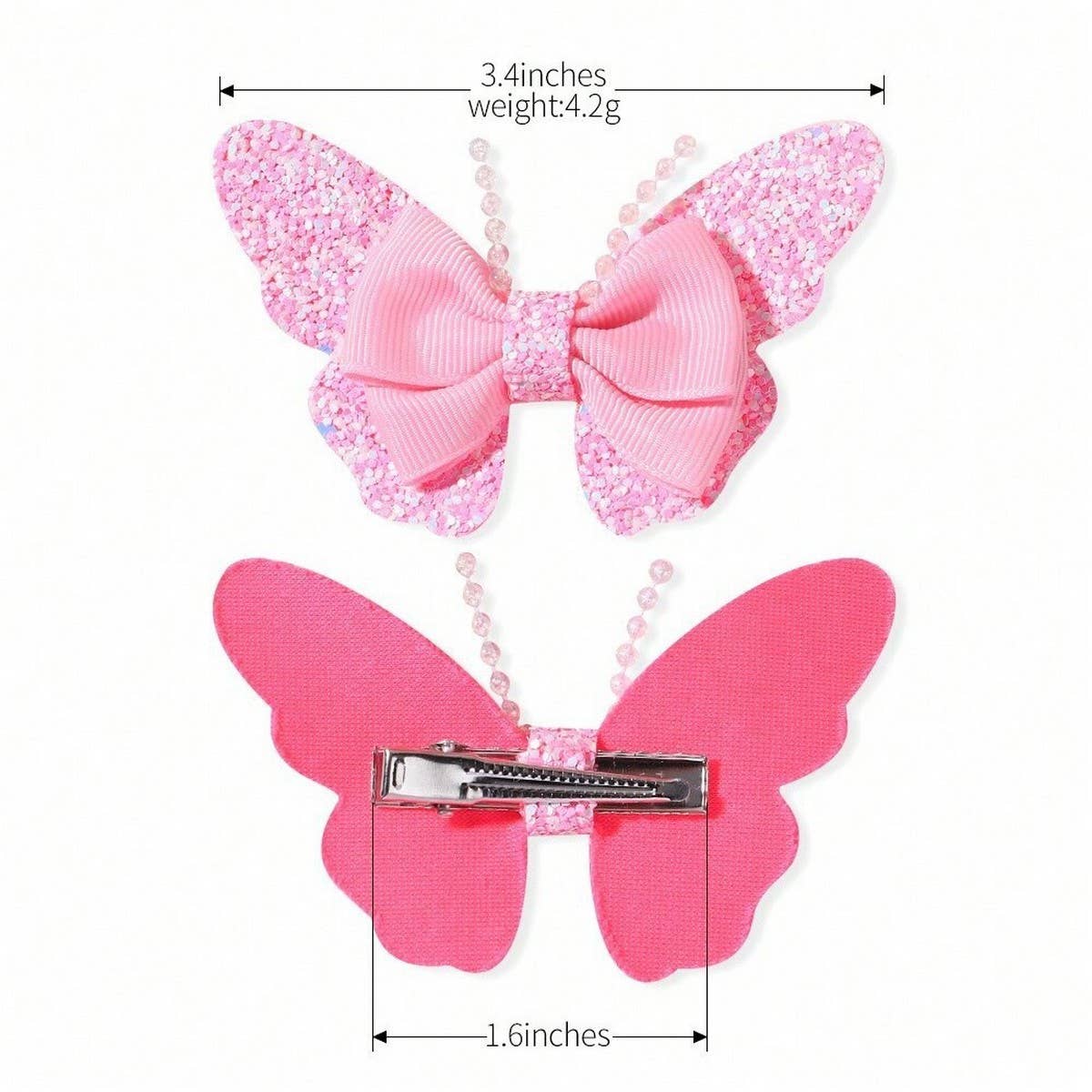 GLITTER BOW HAIR CLIPS SET FOR BABY GIRLS_CWAHA6754