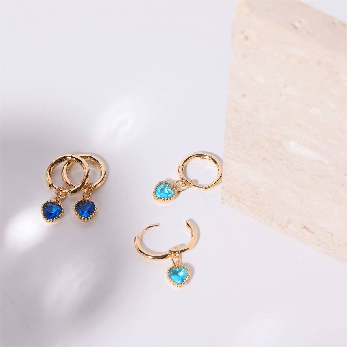 FASHION HEART ZODIAC BIRTHSTONE EARRINGS LUXURY_CWAJE5093