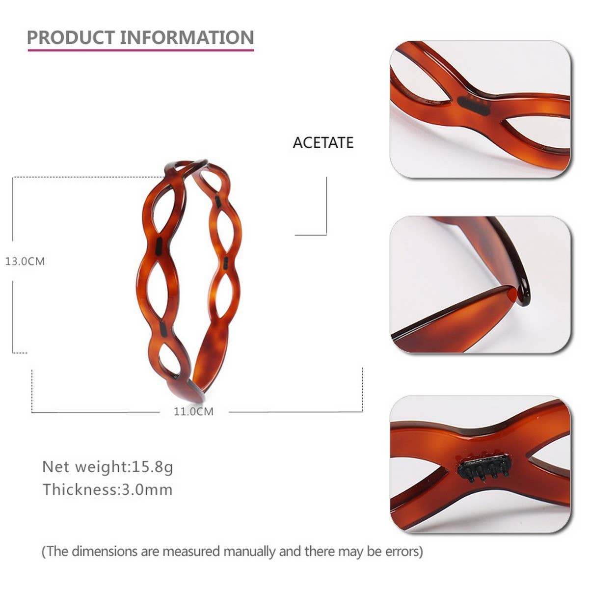 ACETATE HOLLOW WAVE HEADBAND HAIRPIN_CWAHA4375