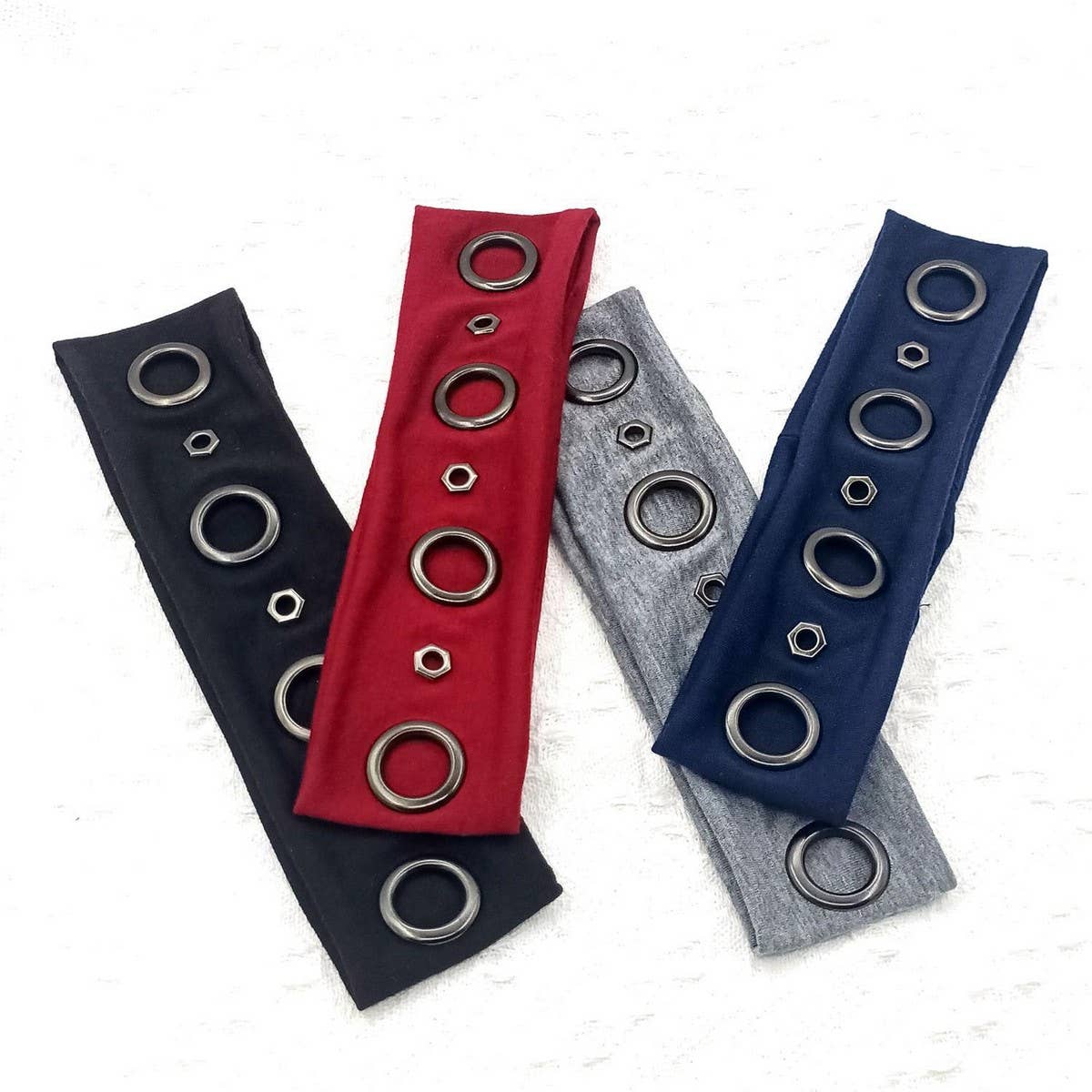 ELASTIC PUNK HEADWRAP WITH GEOMETRIC STUDS_CWAHA6313