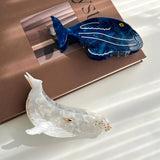 OCEAN BLUE WHALE ACETATE CLAW CLIP CHIC HAIR CLIP_CWAHA5840