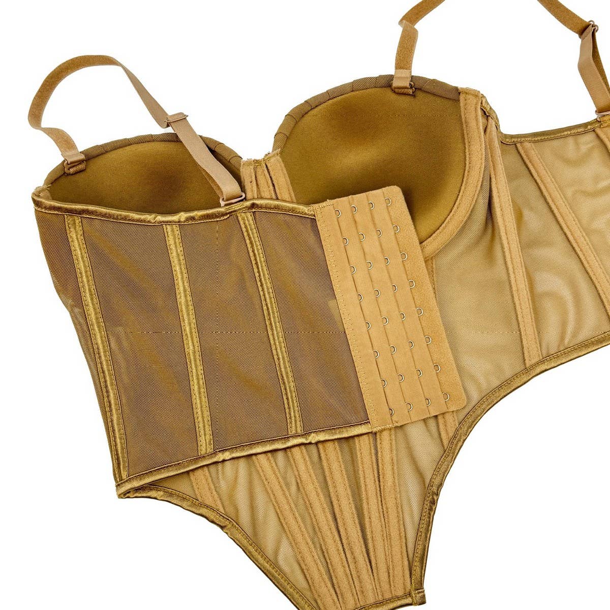 PREMIUM PLEATED HERRINGBONE CORSET WITH COASTERS_CWMM4132