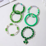 ST PATRICKS DAY BRACELET SET SHAMROCK PENDANT_CWMM3497