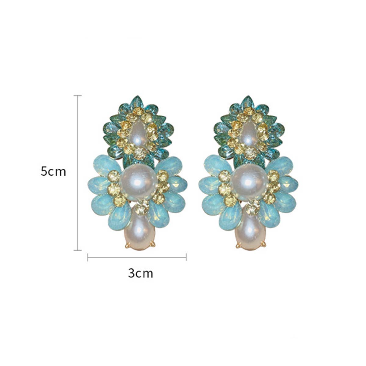 FRENCH PEARL FLOWER TASSEL EARRINGS_CWAJE2328