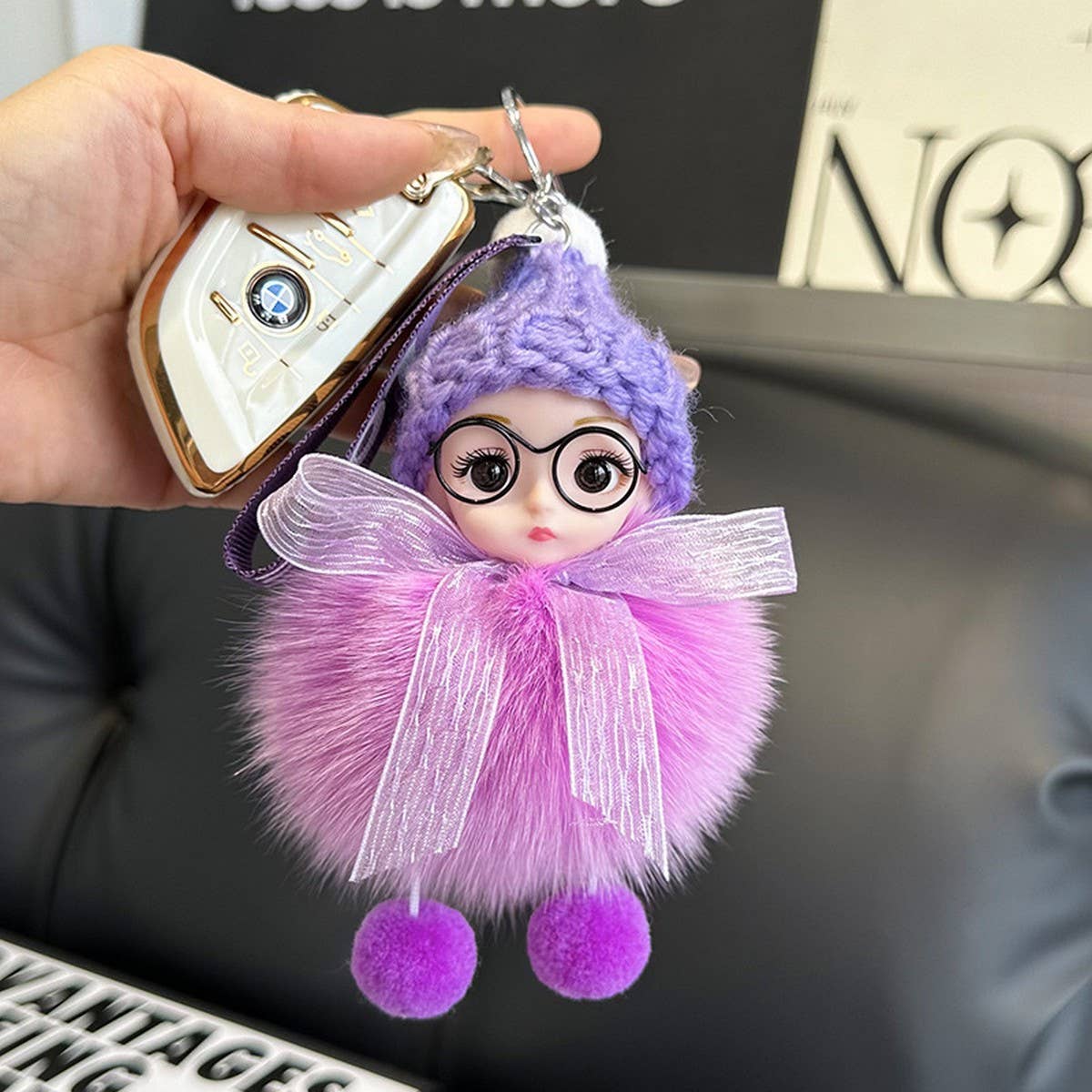 CUTE PLUSH DOLL CAR KEYCHAIN BAG PENDANT GIFT_CWMM2499