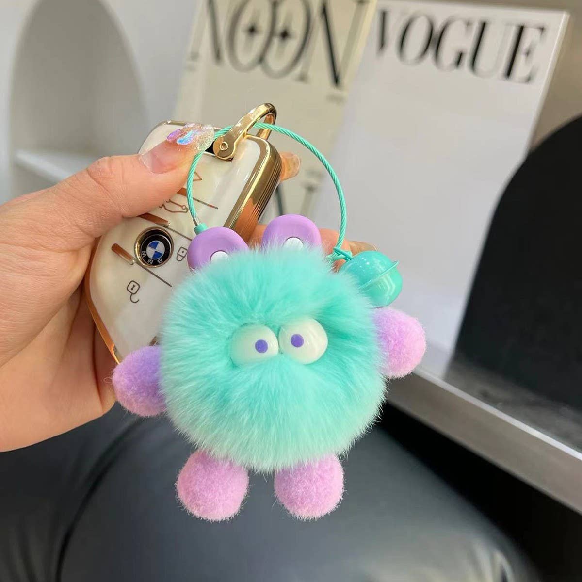 CUTE SMALL COAL BALL BAG PENDANT CAR KEYCHAIN_CWMM2516