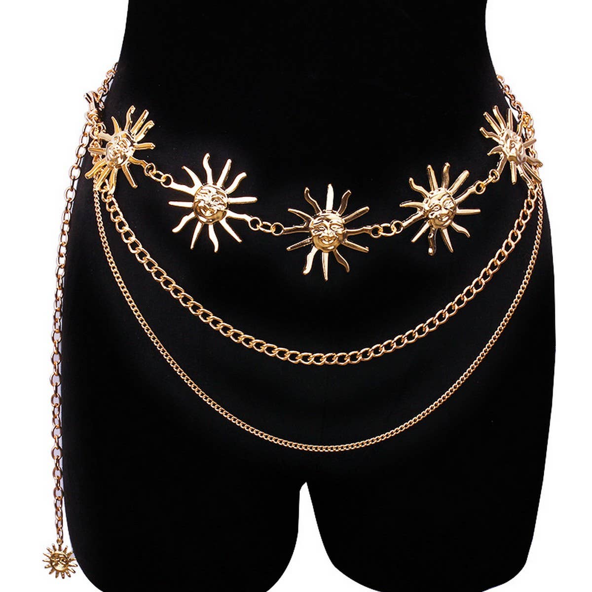 METAL SUNFLOWER WAIST CHAIN BODY CHAIN_CWMM0650