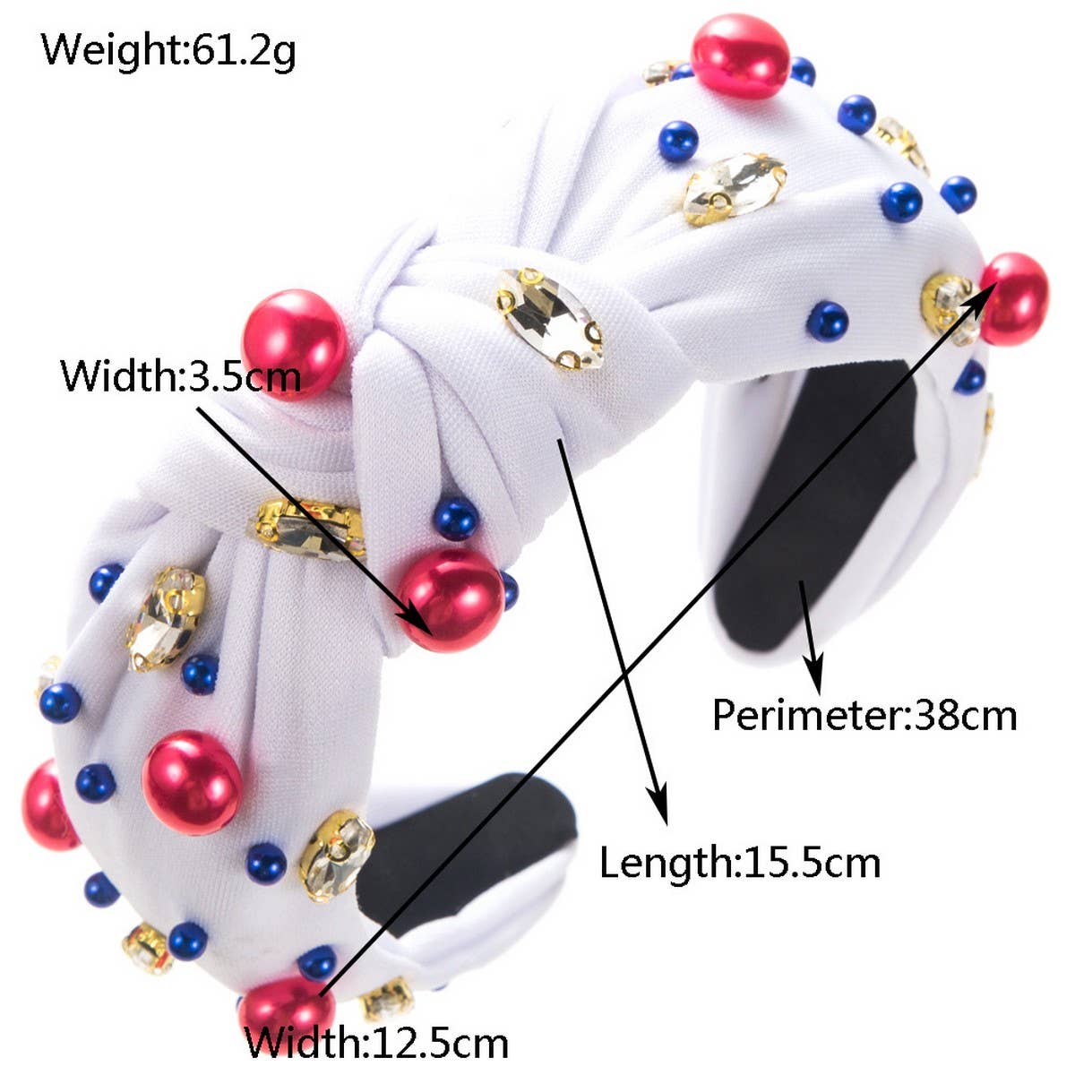 INDEPENDENCE DAY KNOTTED BEADED FASHION HEADBAND_CWAHA1262