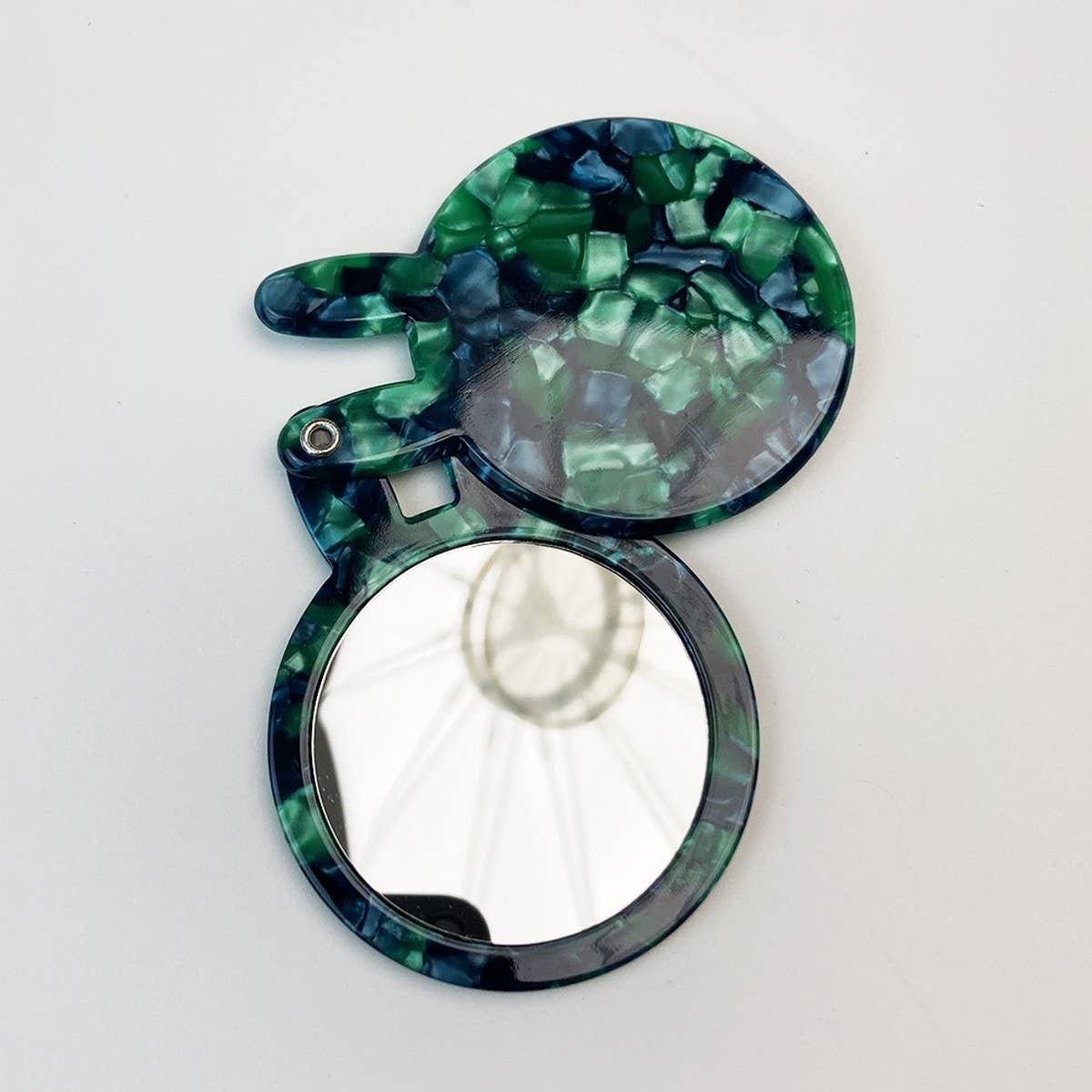 CUTE BUNNY COMPACT MIRROR ACETATE FLORAL_CWMM6374