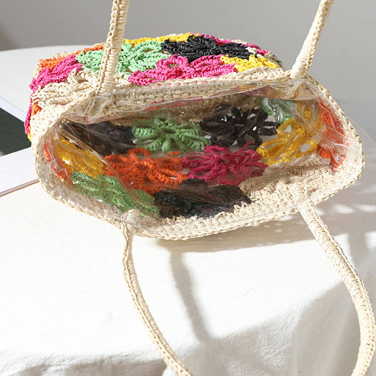FRESH HOLLOW FLOWER HANDWOVEN BAG_CWAB1886