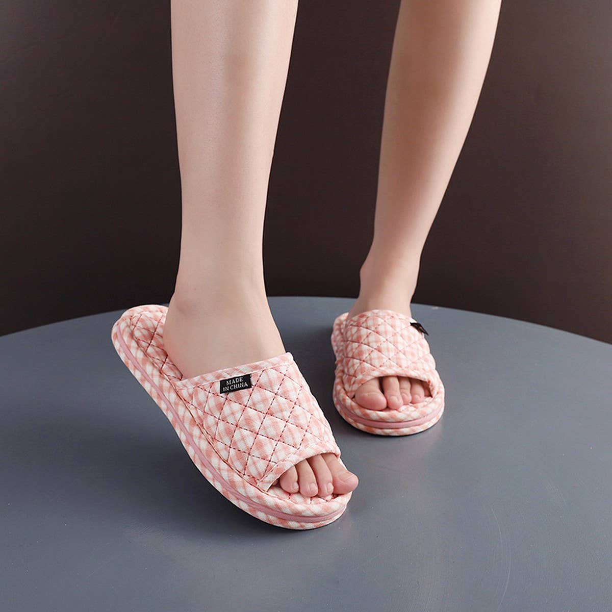 THICK COTTON INDOOR SLIPPERS WITH FABRIC SOLE_CWSHF0173