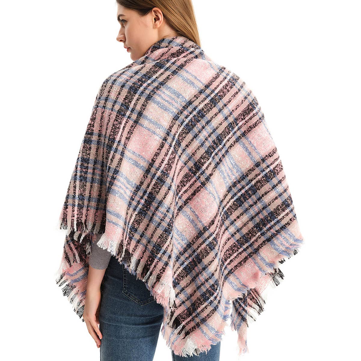 NEW LARGE PLAID TRIANGLE SCARF SPRING TO WINTER_CWASC0108