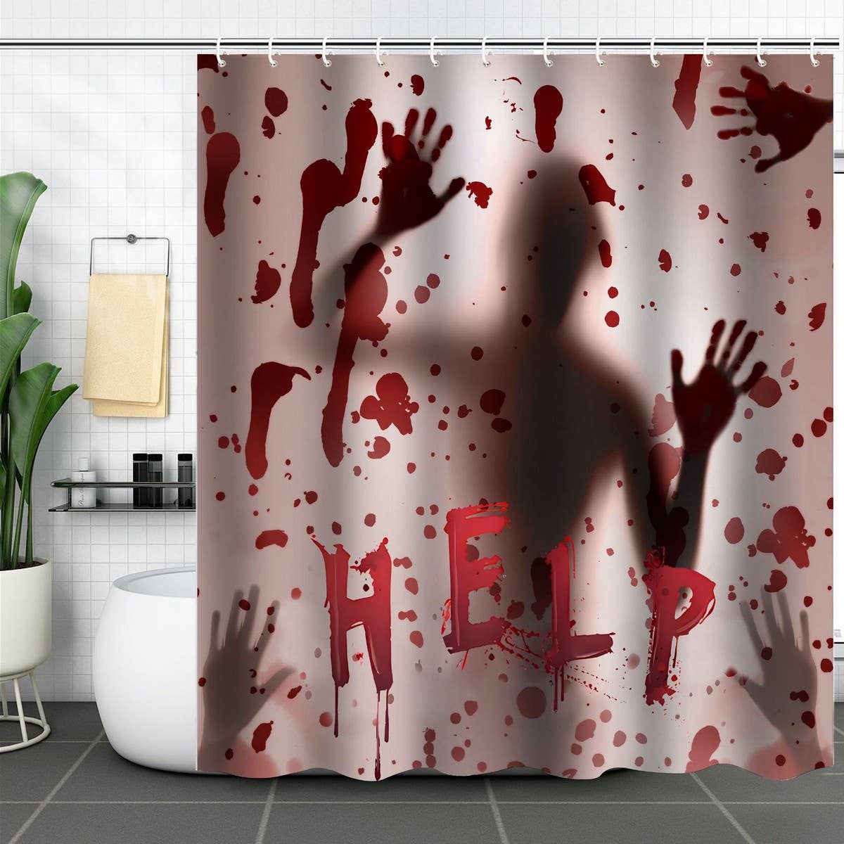 HALLOWEEN EASTER WATERPROOF SHOWER CURTAIN_CWMM1807