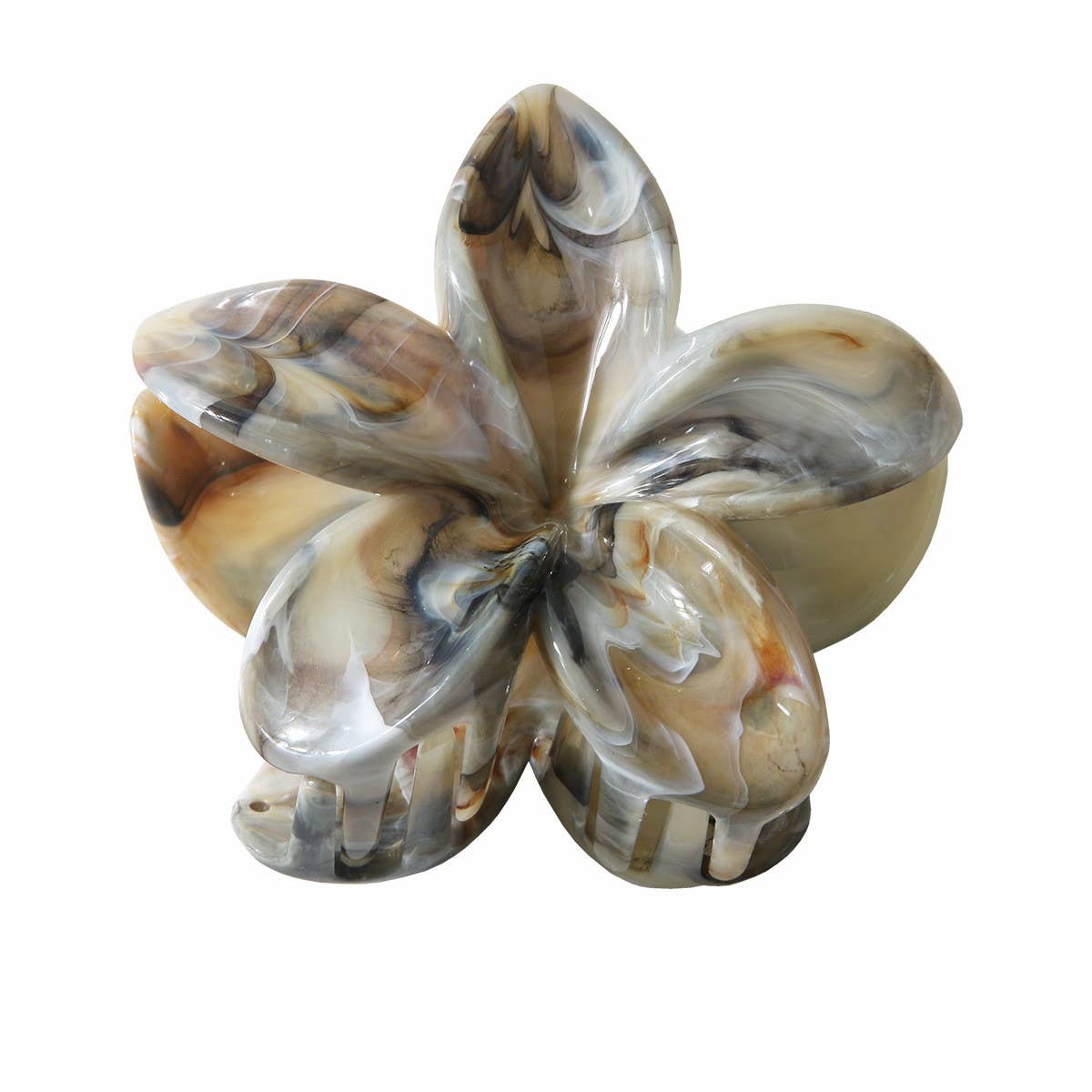 Cwaha07431_Marble Flower Hair Claw Clip For Women Updo