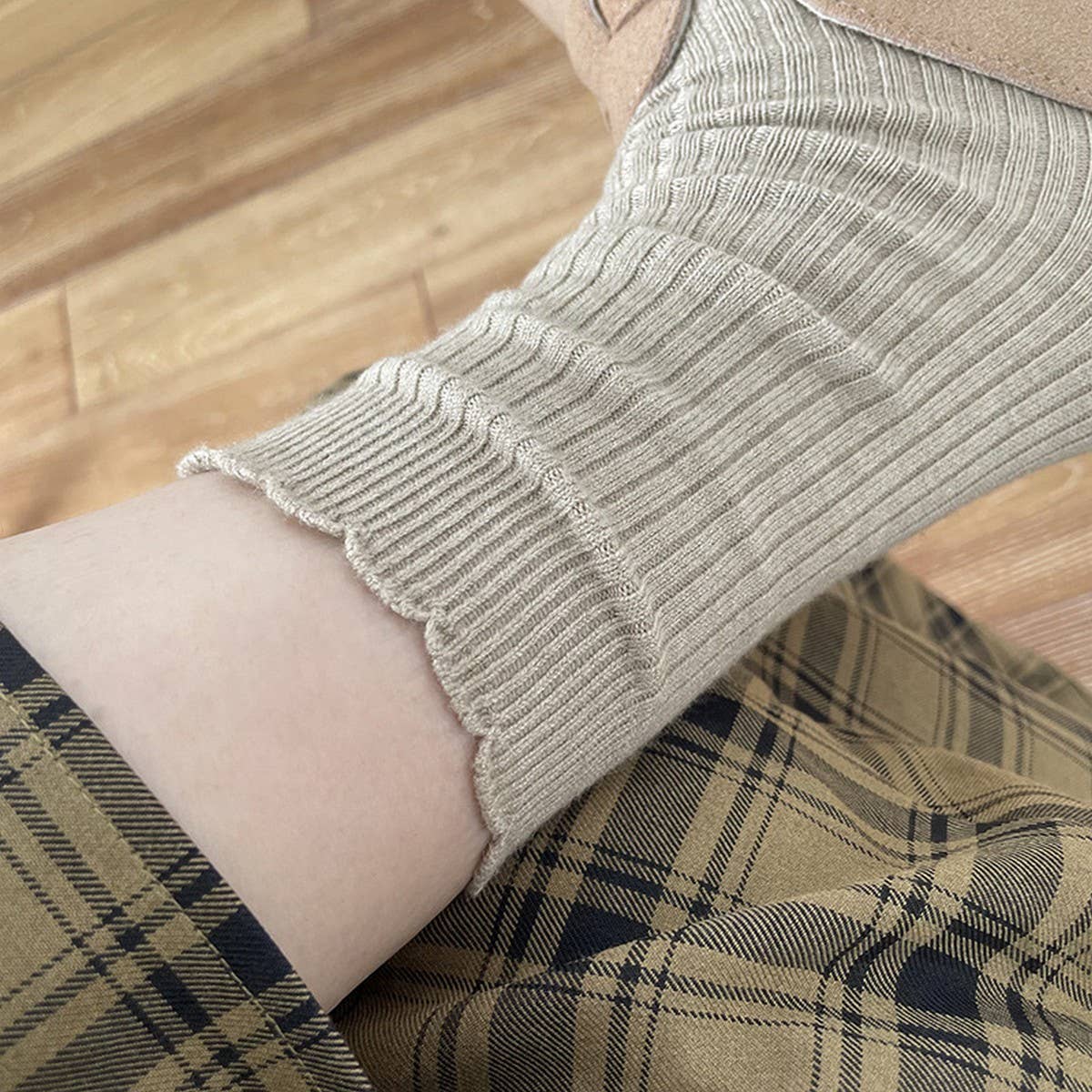 Women'S Solid Color Cashmere Lace Mid-Calf Socks_Cwms1120