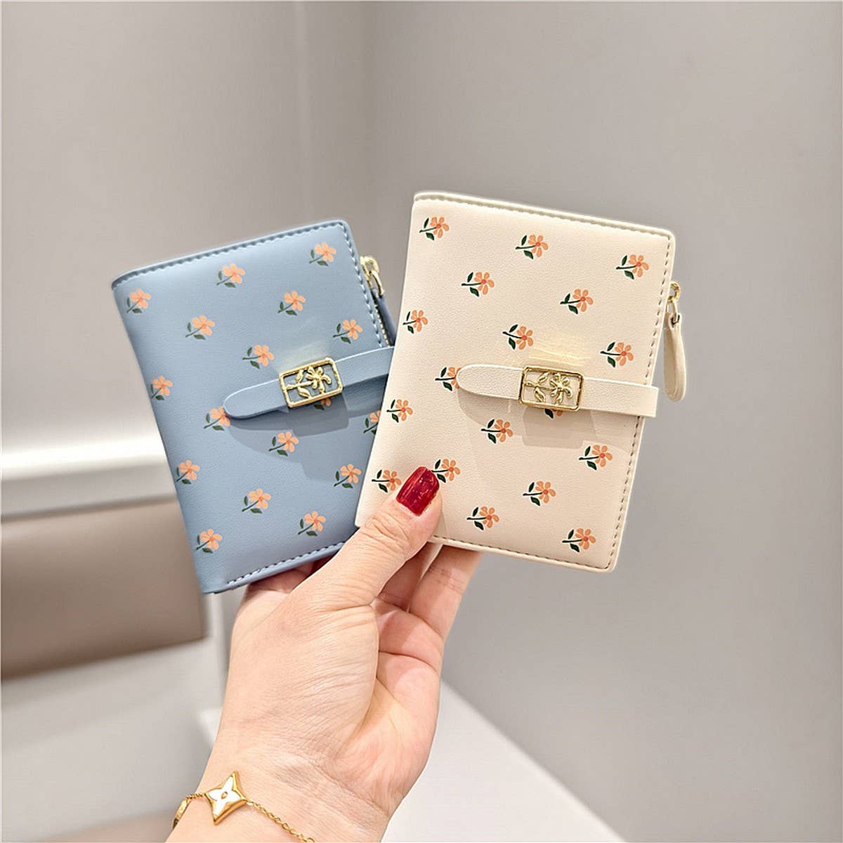 SMALL FRESH FLOWER PRINT SHORT WALLET_CWAB2550
