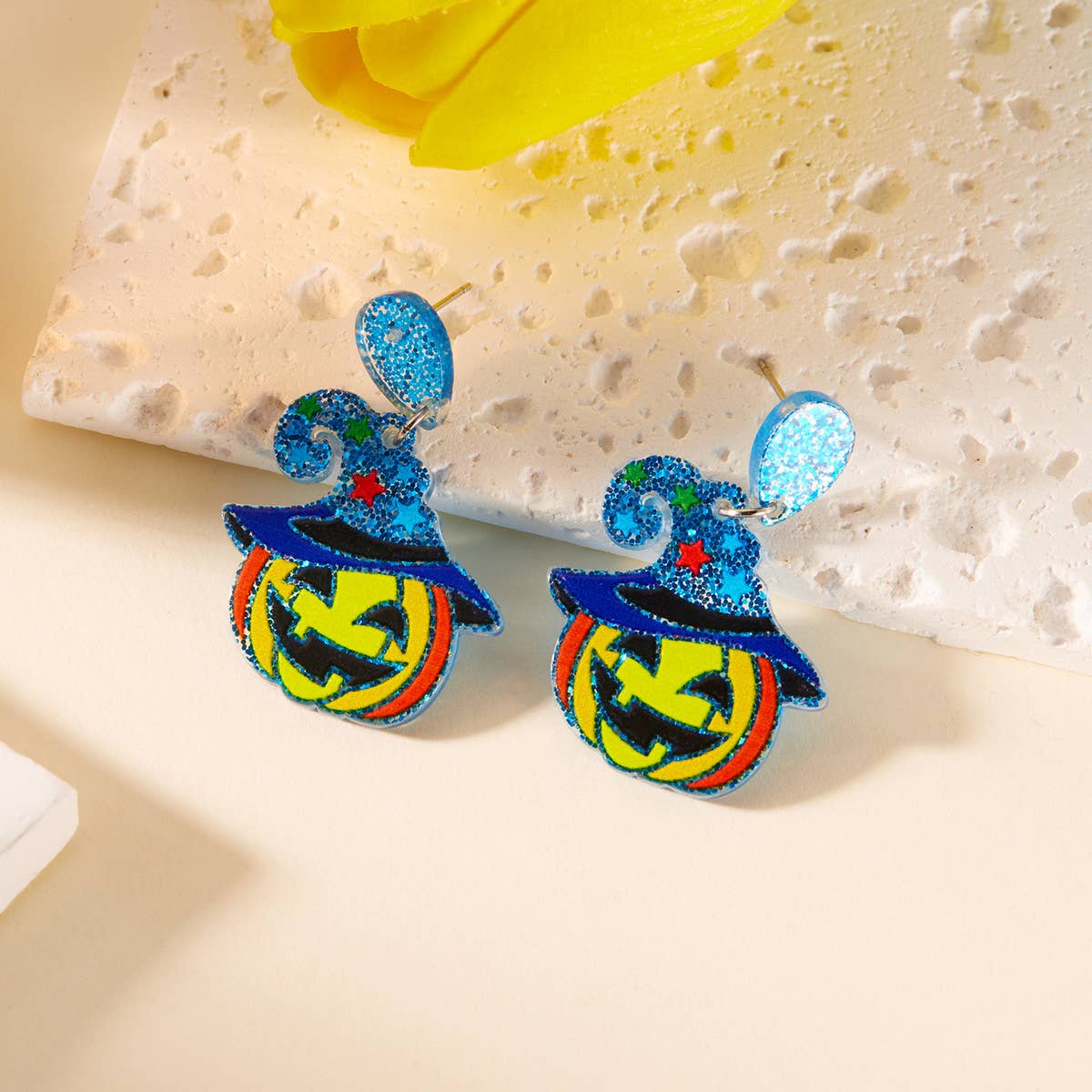 HALLOWEEN SKULL PRINT EARRINGS_CWAJE2447