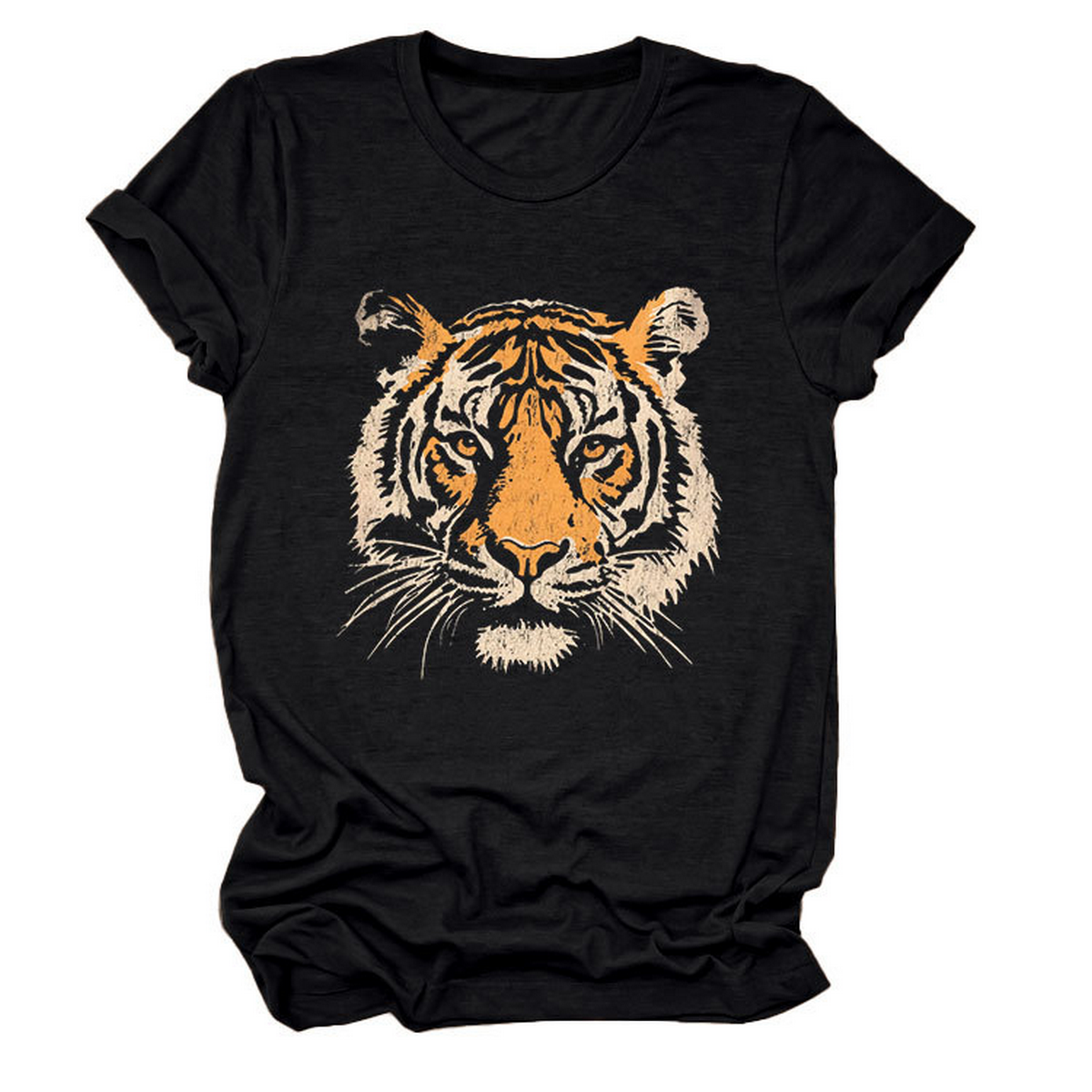 Women Summer Tee With Stylish Tiger Print_Cwttsl0494