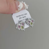 COLORED ZIRCON PEARL HEART EARRINGS_CWAJE1306