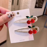 CHERRY PEARL DUCKBILL HAIR CLIP SPARKLY SIDE CLIP_CWAHA4773