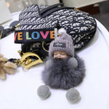 FURRY BALL PENDANT SLEEPING DOLL PENDANT KEYCHAIN_CWMM2513