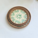 RATTAN COLORFUL SHELL FRUIT TRAY THREE PIECE SET_CWMM4428