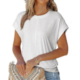 Womens Fashion Pleated Side Raglan Sleeve Tee