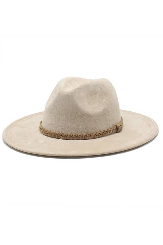 DANDY BELT WIDE BRIM SUEDE PANAMA HAT_CWAH0361